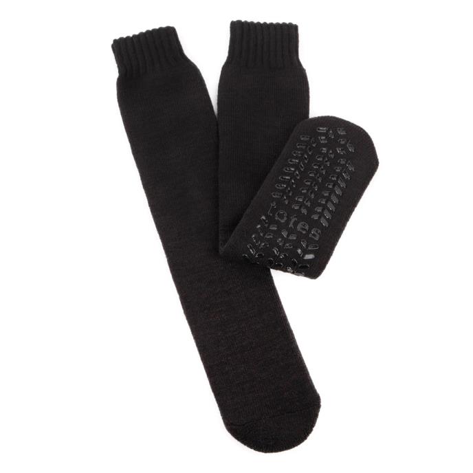 totes Mens Premium Thermal Wool Blend Slipper-Sock Black Extra Image 2